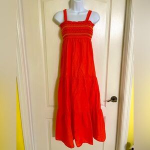 Faded Glory Orange Tiered Maxi Dress